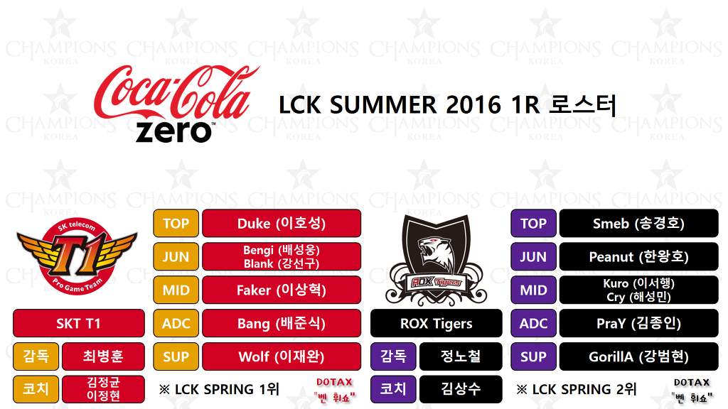 [LOL] LCK SUMMER 2016 간단한 정보 및 개막전 안내 | 인스티즈
