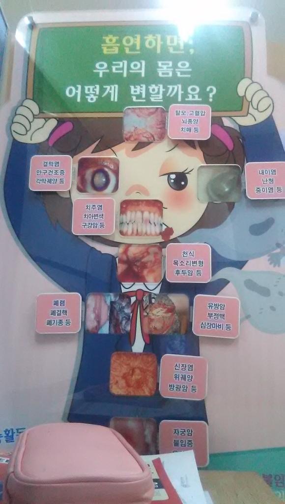 학교에 설치된 흔한 금연 홍보물..(혐오주의) | 인스티즈