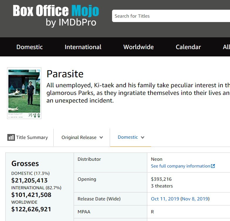 북미 외국어 영화 역대 흥행작 top 10 | 인스티즈