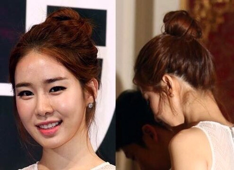 똥머리 이미지