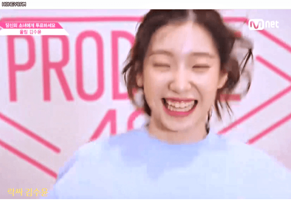 [프듀48] [데이터 주의] 하이텐션에서 초록이 걔.gif | 인스티즈